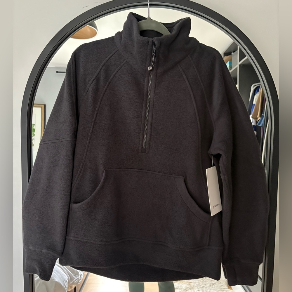 Black scuba fleece funnel neck Half-Zip Pullover XS/S